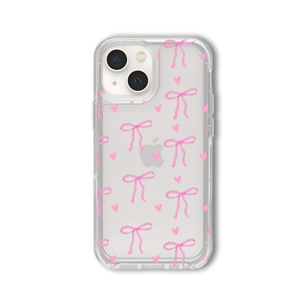 Pink Bow Pinteresty Silicone Clear Case