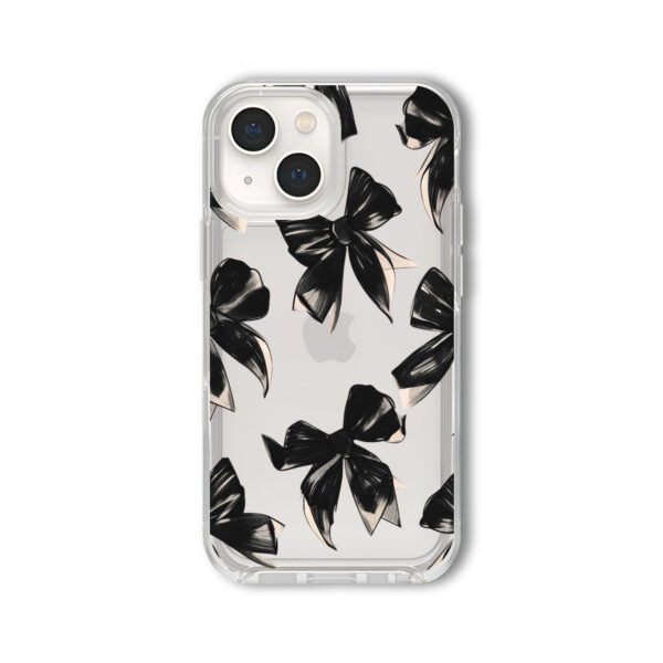 Black Bow Pinteresty Silicone Clear Case