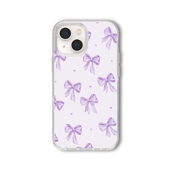Purple Pinteresty Bow Clear Silicone Case