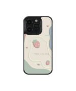 Strawberry Minimalist Premium Glass Phone Case