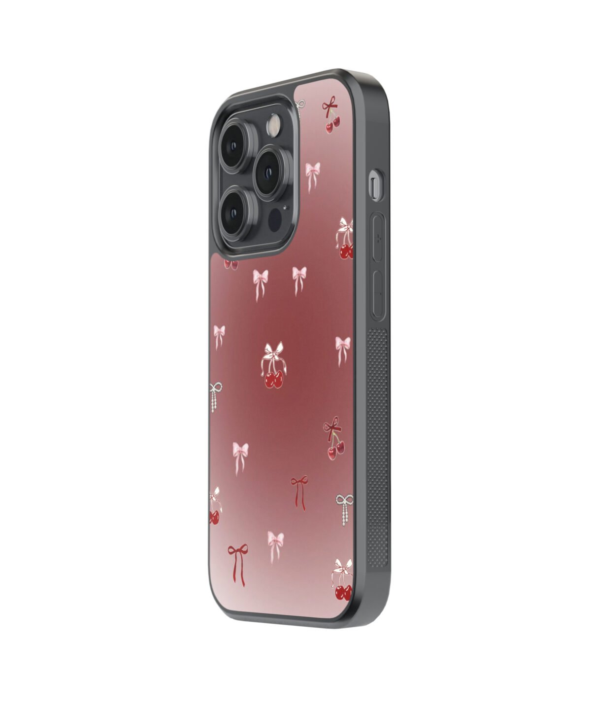 Red Cherry Pintresty Premium Glass Phone Case - Image 2