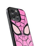Pink Spidey Eye Premium Glass Phone Case - Image 4