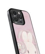 Pink Bunny Premium Glass Phone Case - Image 4