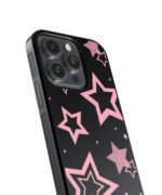 Pink Stars Premium Glass Phone Case - Image 3