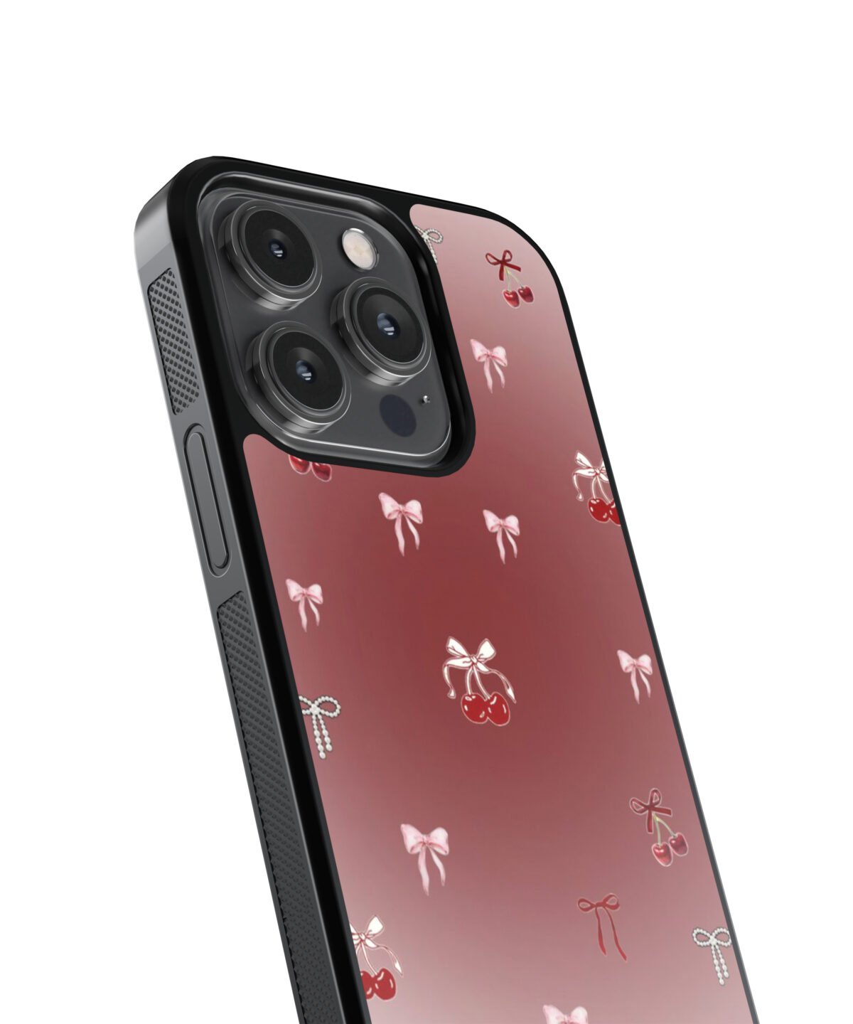 Red Cherry Pintresty Premium Glass Phone Case - Image 3