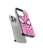 Pink Spidey Eye Premium Glass Phone Case - Image 2
