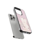 Pink Bunny Premium Glass Phone Case - Image 2