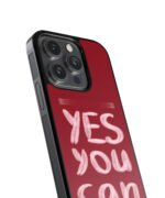 YES YOU CAN Premium Glass Phone Case - Image 3