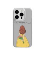 Girl With Tulip Name Customize Clear Silicone Case - Image 2